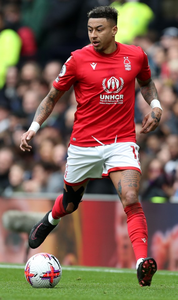 Lingard playing for Nottingham Forest in March