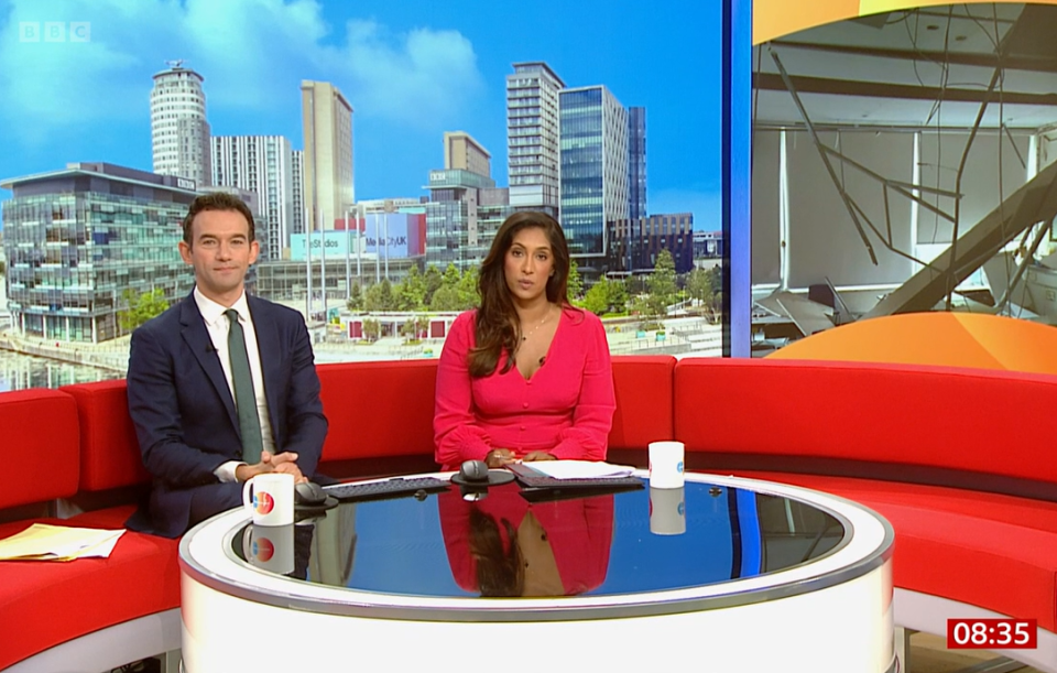 Ben Boulos and Tina Daheley were in the Salford studio bringing viewers the latest news