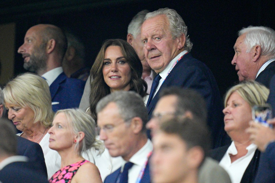 Princess Kate joined rugby's Sir Bill Beaumont at England's first World Cup match