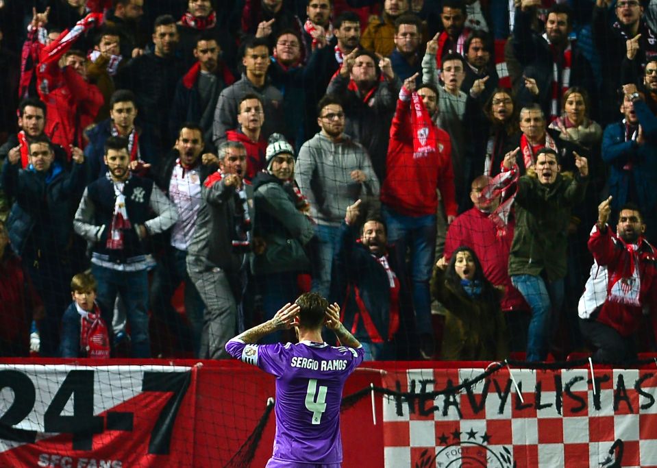 Sevilla fans have had a fractured relationship with Ramos since he left and he has even celebrated in front of them as a Real Madrid player