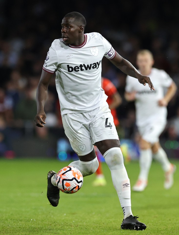 Kurt Zouma took the West Ham armband on a temporary basis after Declan Rice’s exit