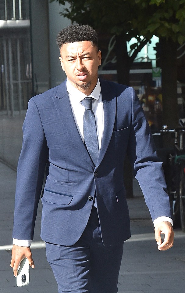 Jesse Lingard leaving court today after he was fined a week's wages