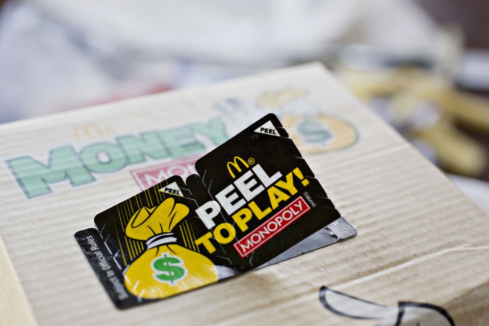 The fast food chain runs its Monopoly game for around six weeks