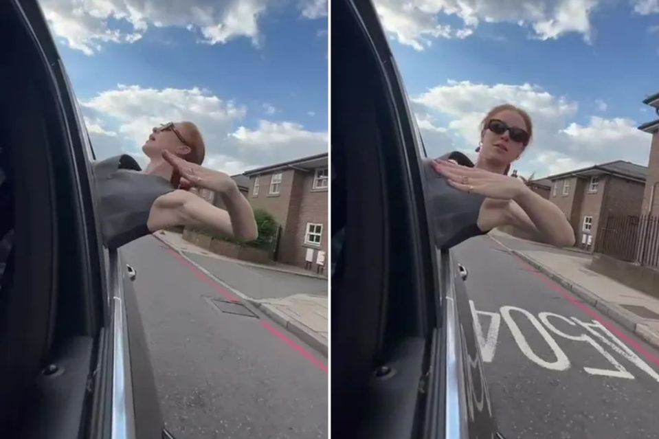 Angela was reported to police after filming herself dancing out of a car window