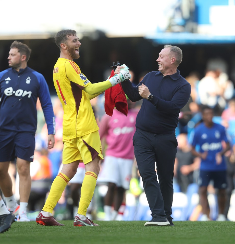 Matt Turner and Steve Cooper clearly enjoyed their trip to West London