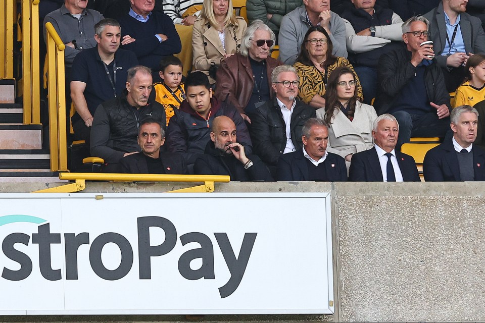 Pep Guardiola was watching from the stands