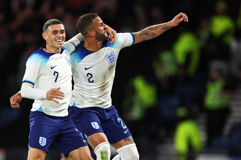 The Three Lions netted twice inside the first 45 minutes at Hampden Park