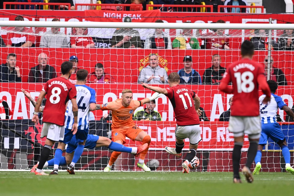 Rasmus Hojlund thought he had bagged his first Manchester United goal