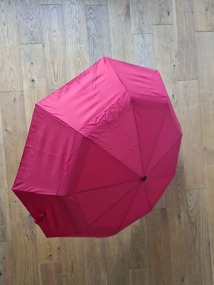 The Roka Recyled Nylon Umbrella is friendly to the environment (even when the environment isn't being friendly to you)