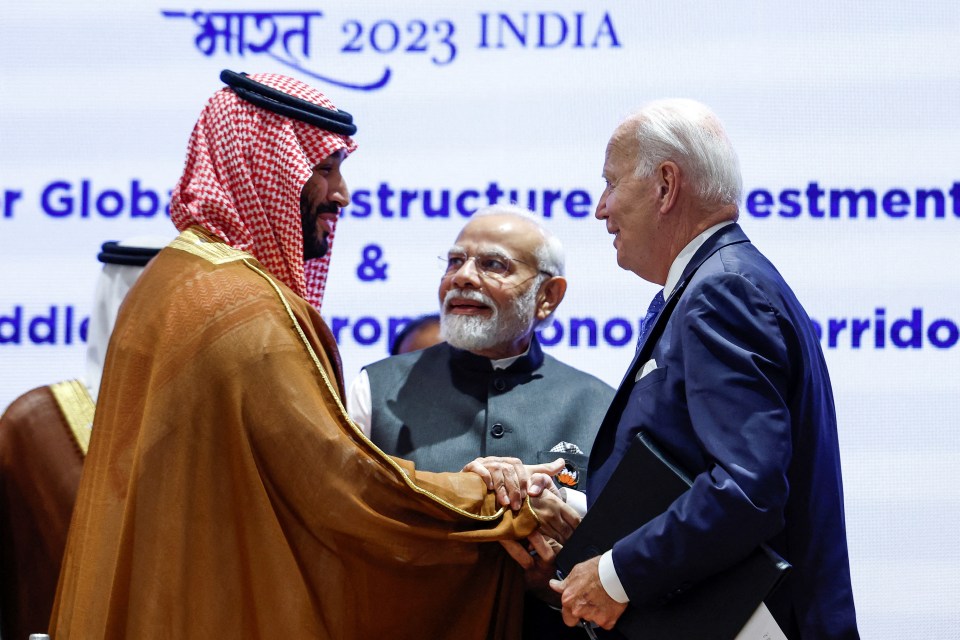 Saudi Crown Prince Mohammed bin Salman with PM Modi and President Biden