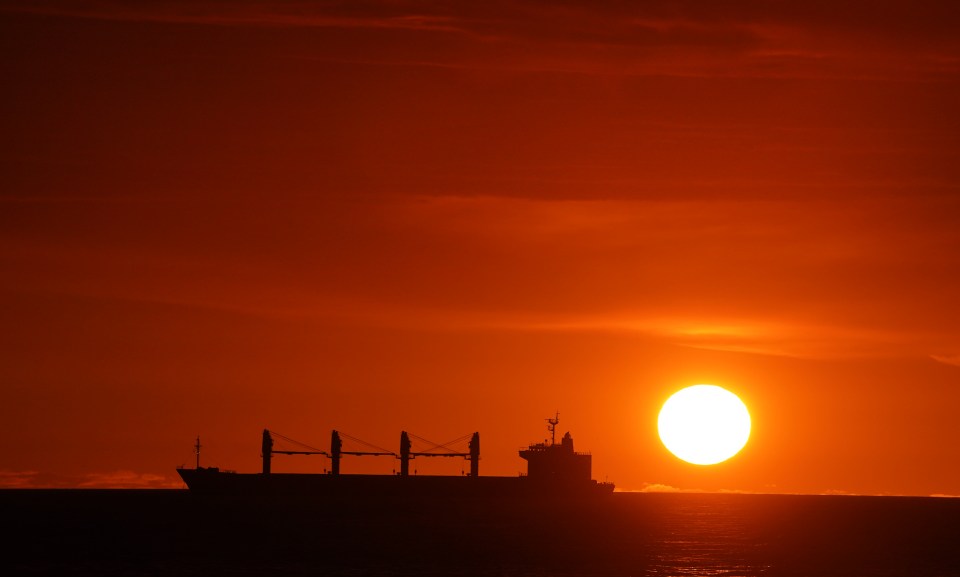 Sunrise over the North Sea off the coast of Tynemouth on Friday morning