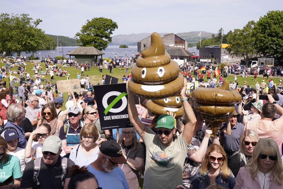 There have been multiple protests against pollution in Lake Windermere