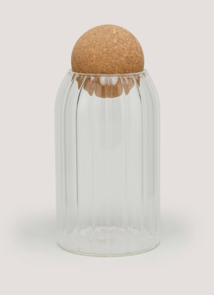 Ribbed glass jar, £6.50 from Matalan