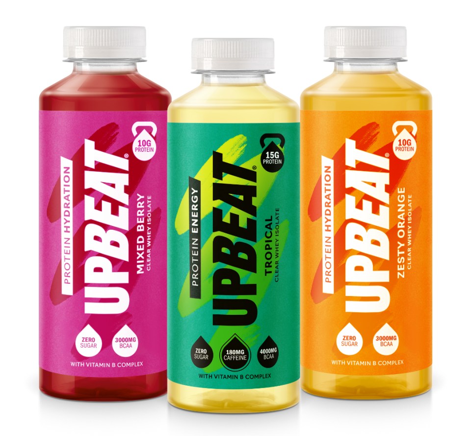 Upbeat's protein hydration drinks are perfect to take with you when you are working out