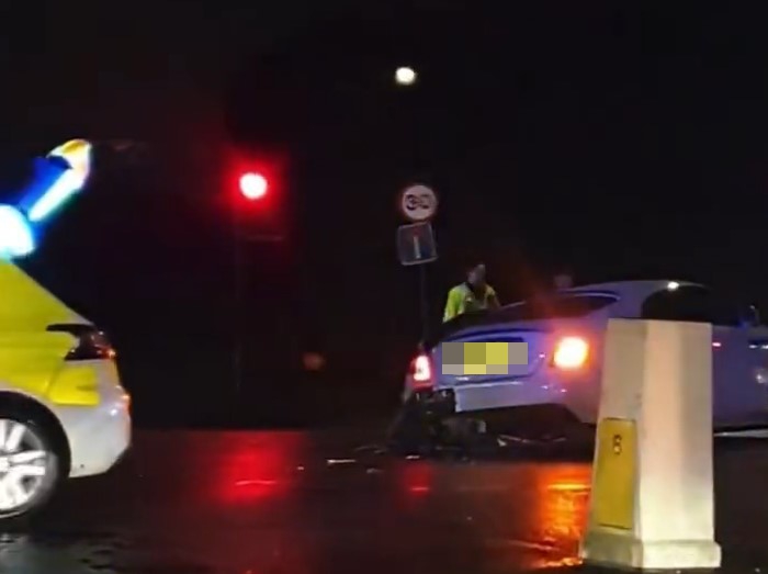 Marcus Rashford's motor was badly dented by the crash