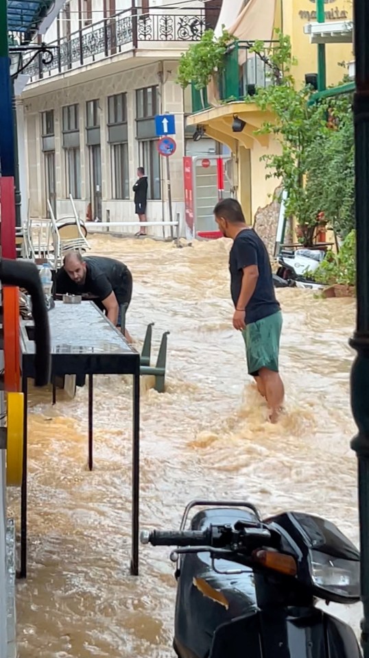 Streets across the popular holiday resort have been deluged