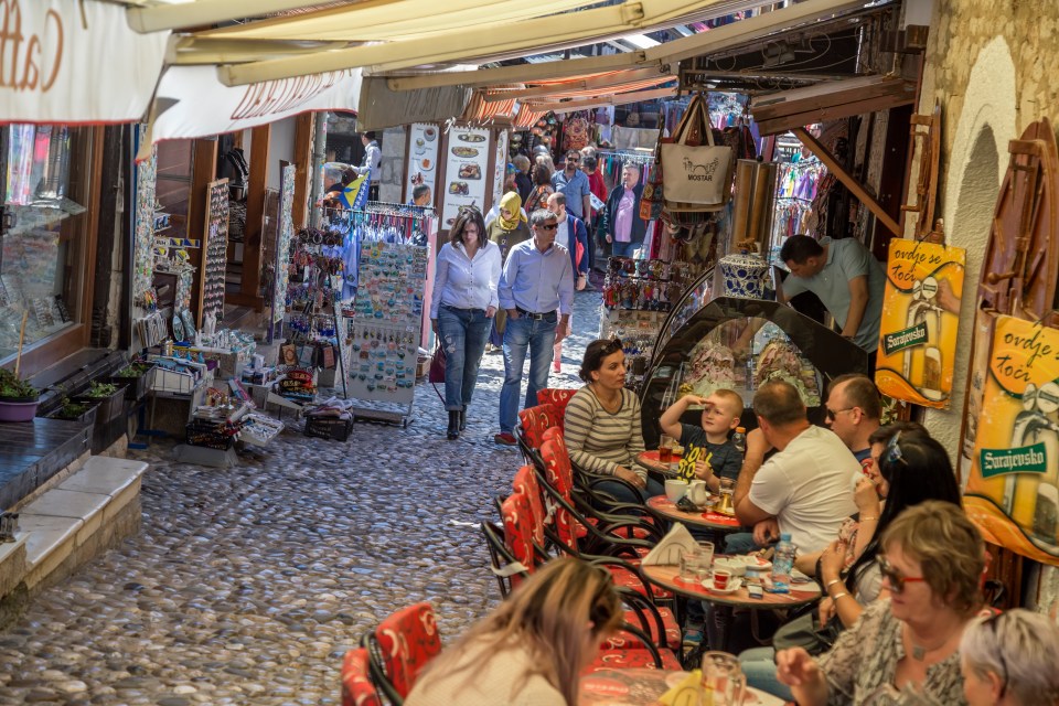 Mostar's streets are perfect for shoppers looking for holiday trinkets