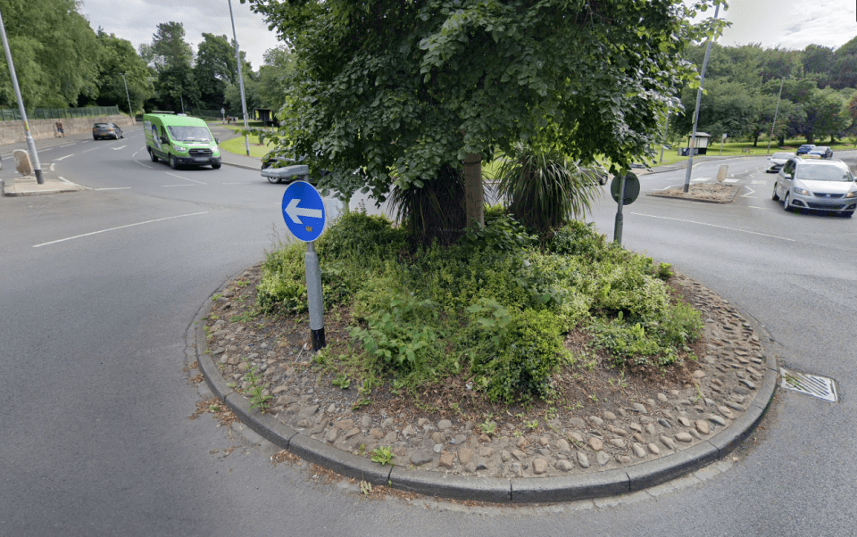 The park now has just one tree and can be found in the middle of a roundabout