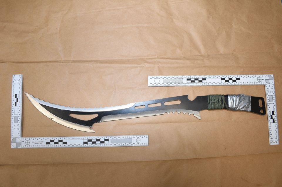 A zombie knife seized by police in 2021