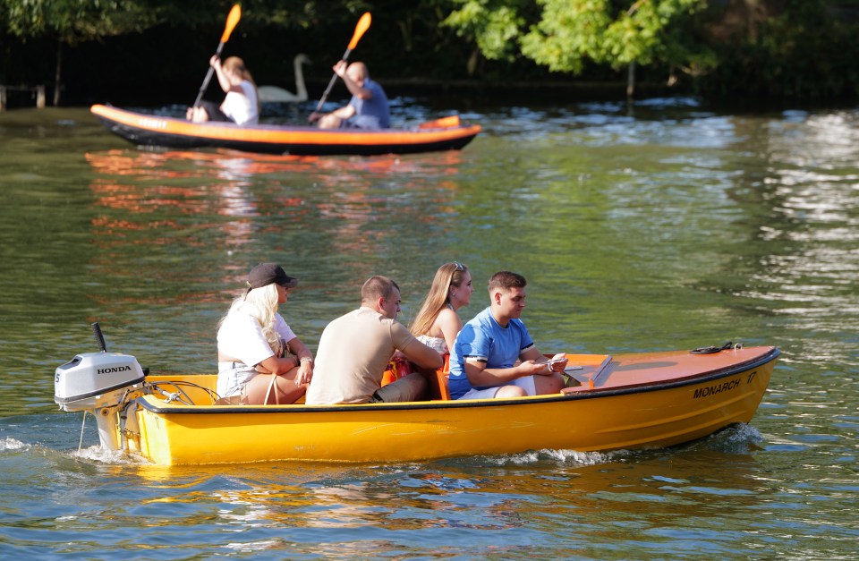 In London, revellers took to boats to enjoy the sunny day