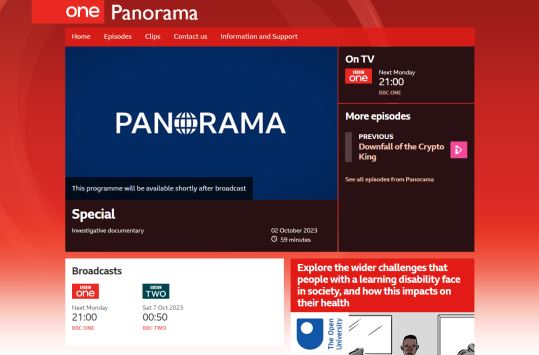 There is mystery over what next Monday's Panorama 'special' is about