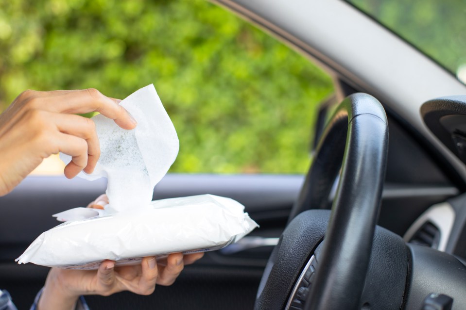 Baby wipes can be a useful car cleaning tool due to no harsh chemicals