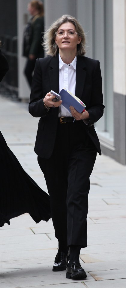 Vladimir’s girlfriend Brigita Morina pictured outside the High Court in London