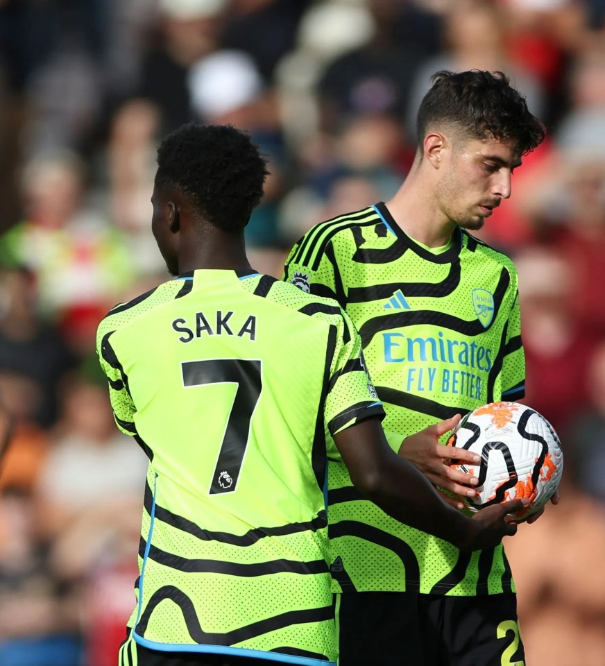 Havertz was handed the ball by Saka to take the penalty