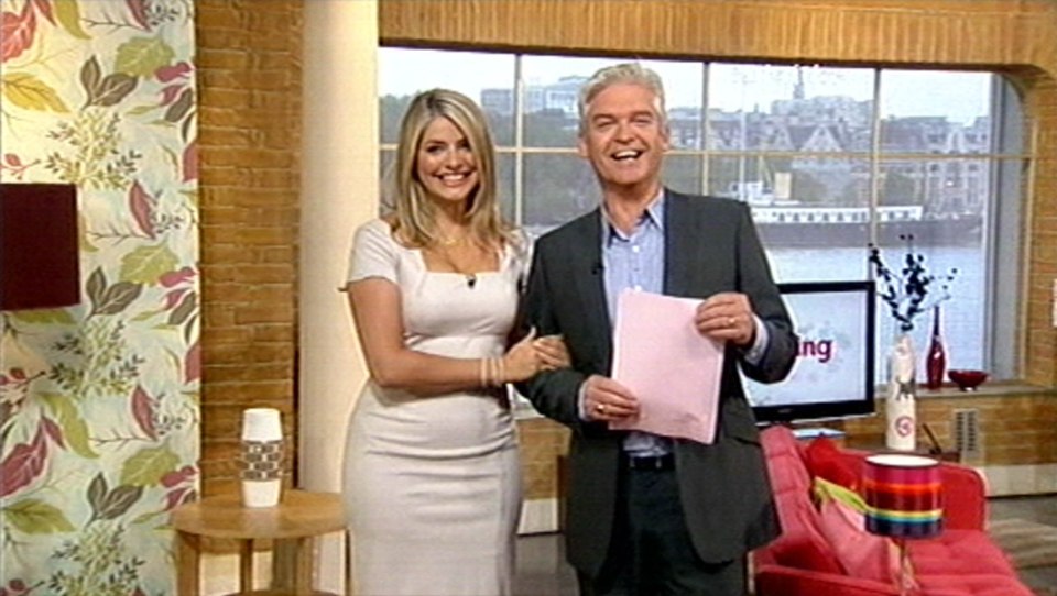 Holly pictured with Philip Schofield on her first appearances on the show in 2009