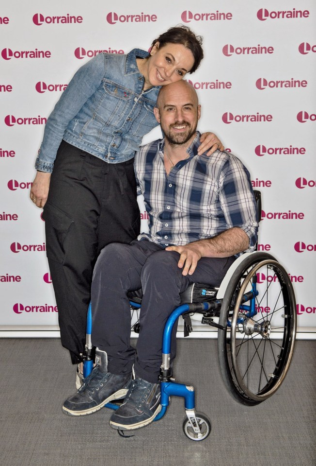 Jonathan, pictured with actress partner Amanda Abbington, now uses a wheelchair