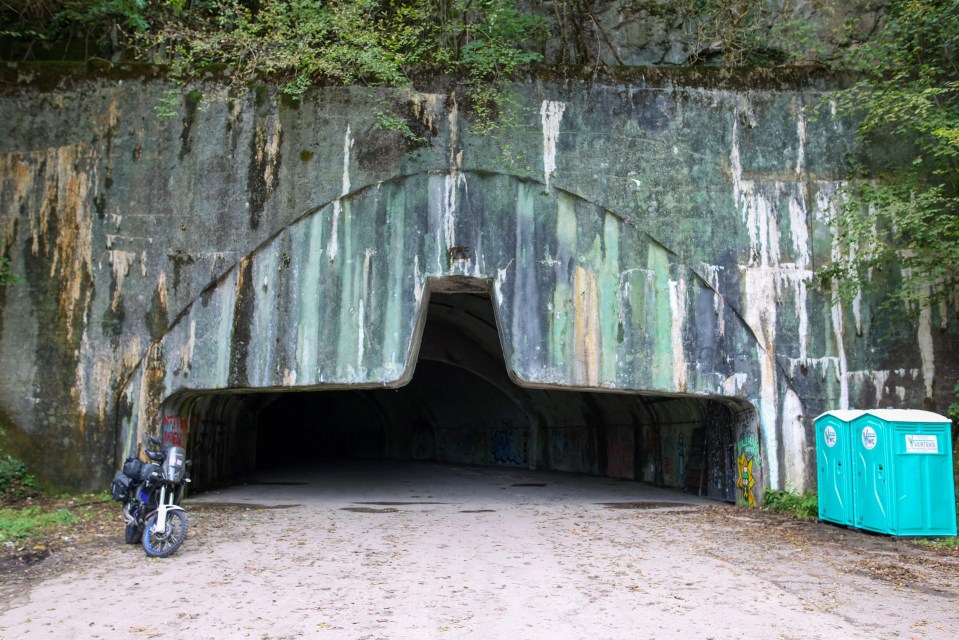 The eerie entrance is seemingly frozen in time