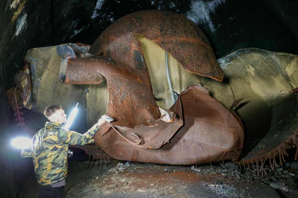 Massive rusting fuel tanks litter the tunnels