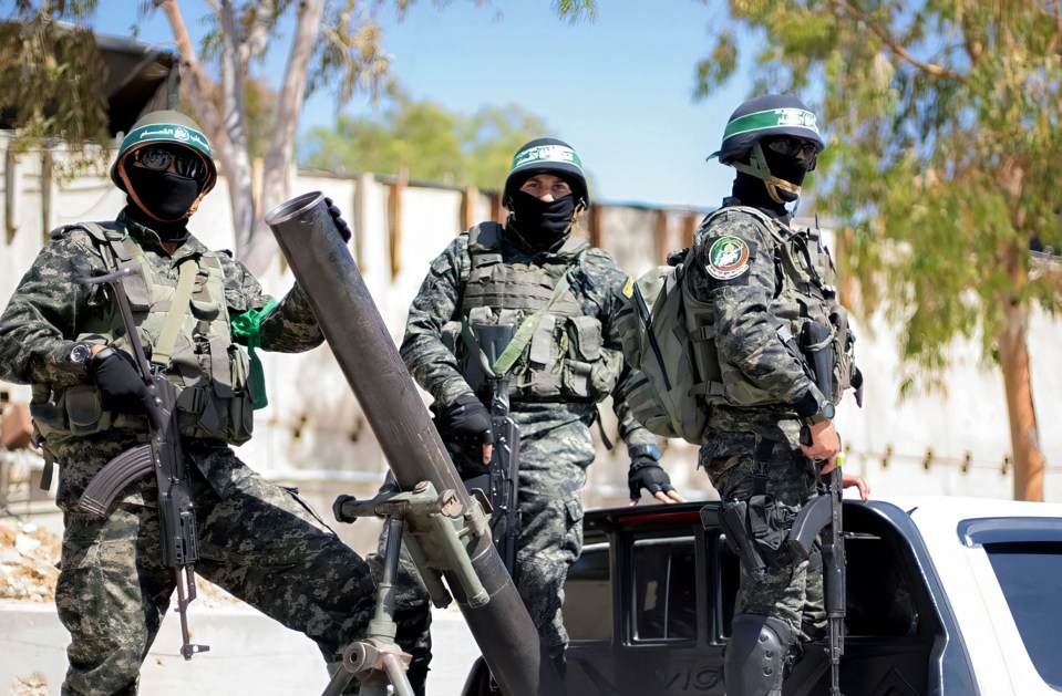 Hamas terrorist holding various heavy weaponry earlier in October