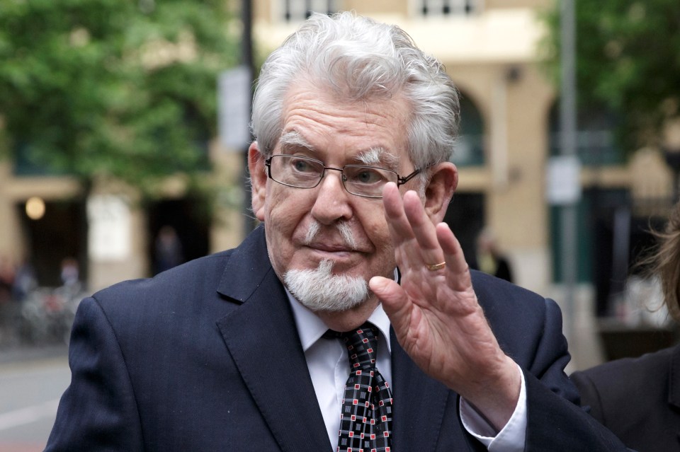 Rolf Harris pictured at Southwark Crown Court where he was on trial for several counts of alleged indecent assaults in 2017