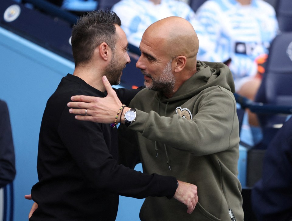 Pep Guardiola told Brighton players that Roberto De Zerbi will be the next Man City manager