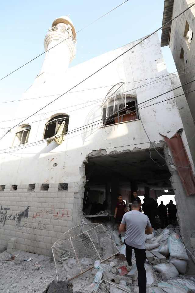 An Israeli jet blasted a ‘terrorist HQ’ hidden in tunnels beneath a West Bank mosque