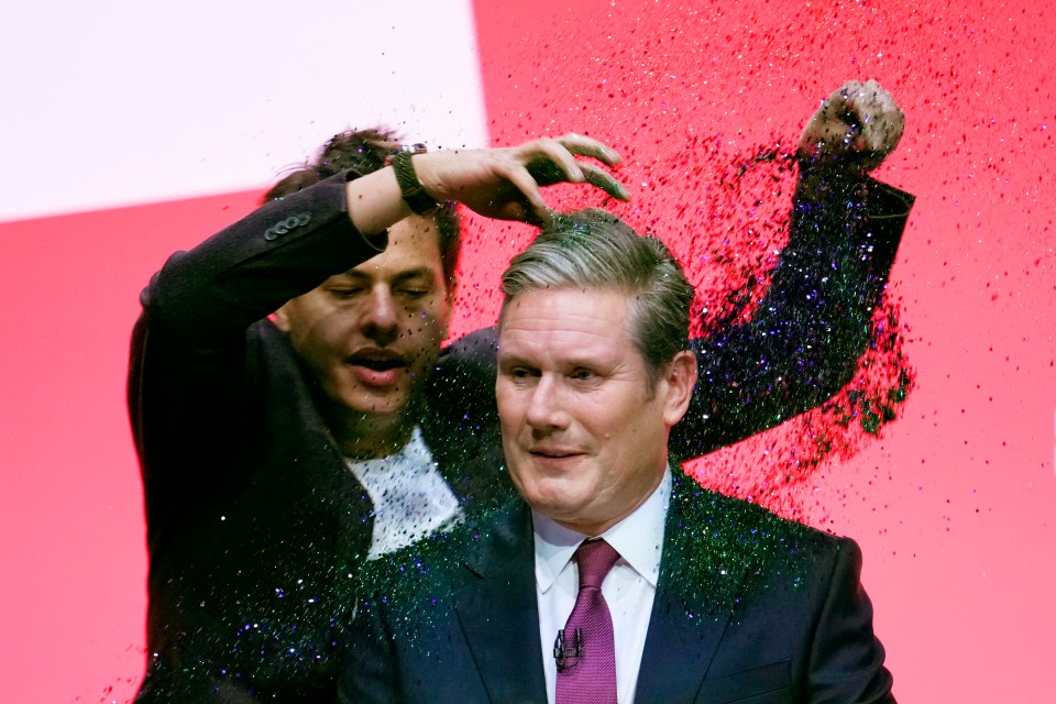 Glitter-covered Sir Keir Starmer tried to consign Jeremy Corbyn to the ­history books