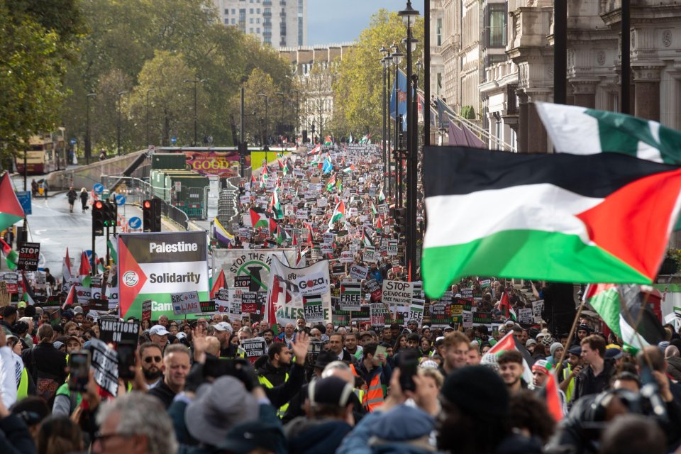 70,000 people have taken to the streets in London