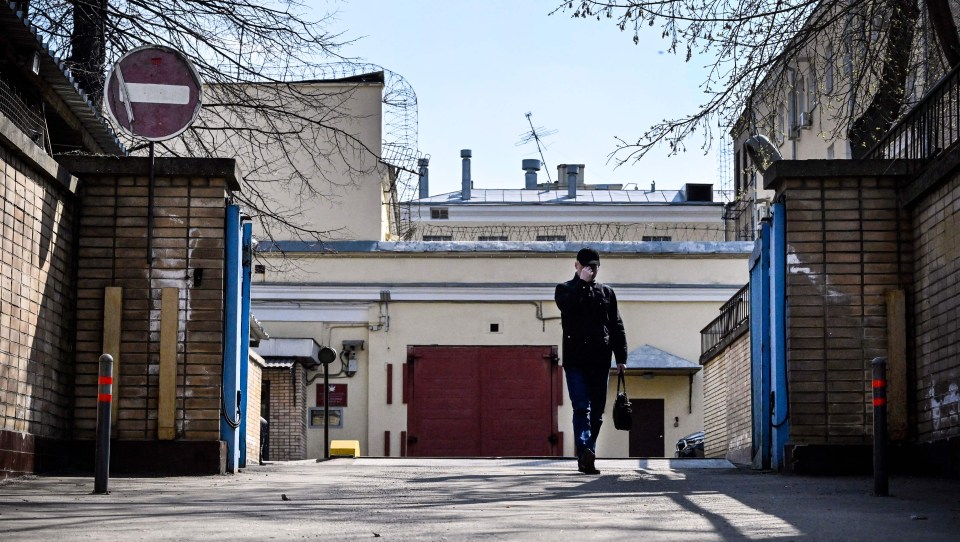 Outside the entrance to Lefortovo prison where he is being held – known for housing political dissidents