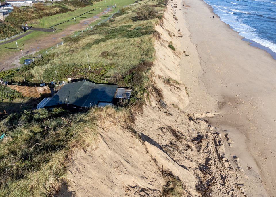 The shocking image shows how close the property is to the coastline