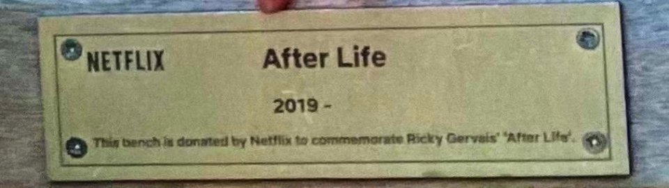 The Netflix branded plaque before it was taken