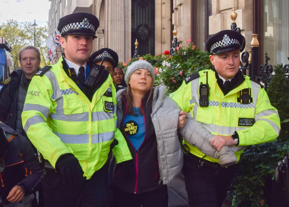 Greta Thunberg was arrested at a climate protest today