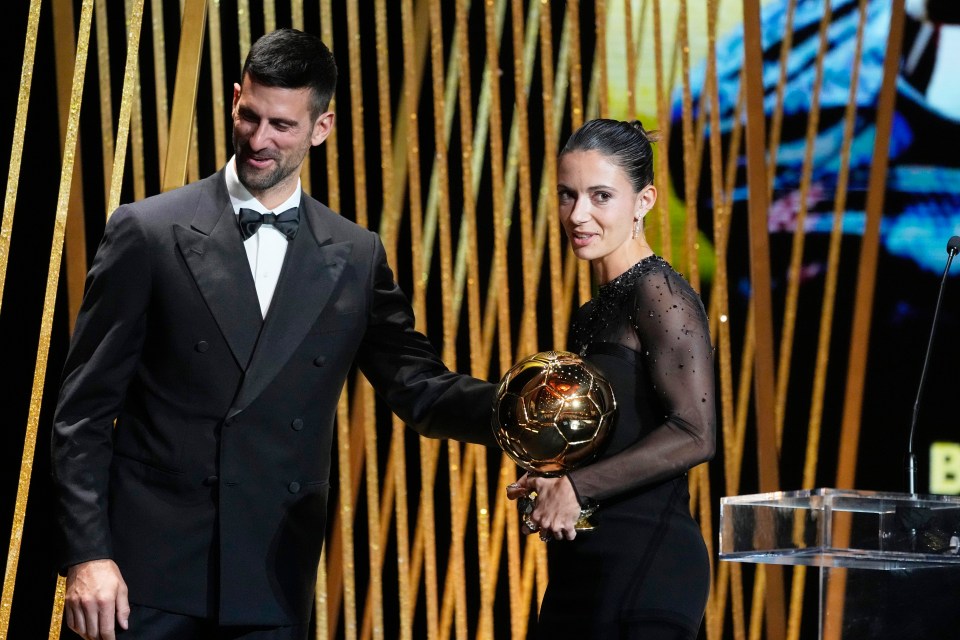 Novak Djokovic was chosen to present the Ballon d’Or Feminin