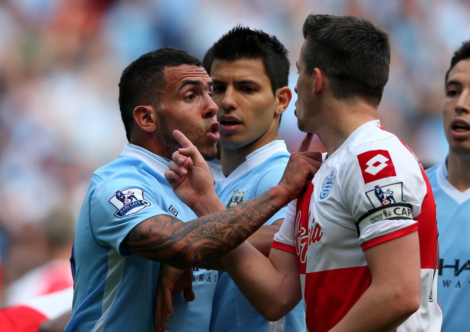 Barton just could not control his emotions during a clash with Tevez