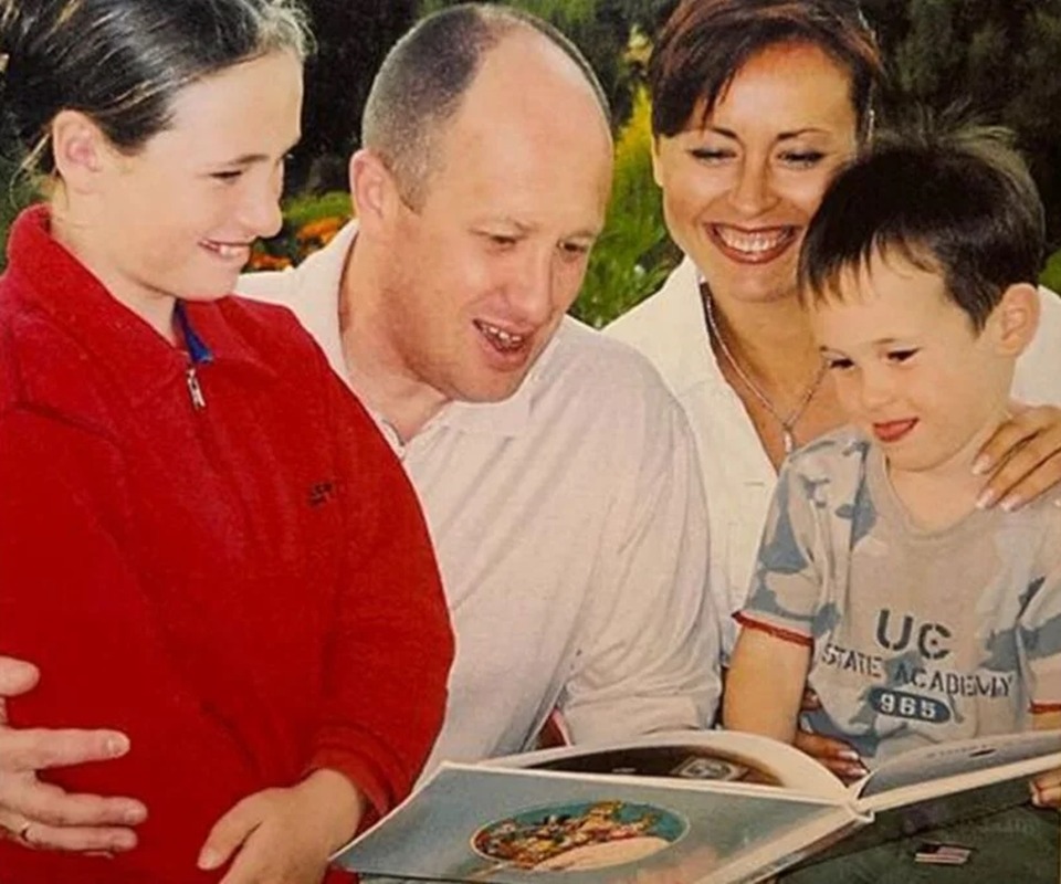 Prigozhin pictured with his widow Lyubov, his son Patel and one of his daughters