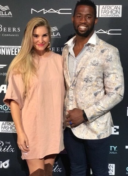 Rachel snapped with husband and South Africa captain Siya Kolisi