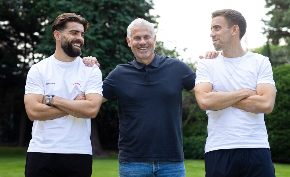 His dad Rob, centre, and brother Olly, right, were also footballers