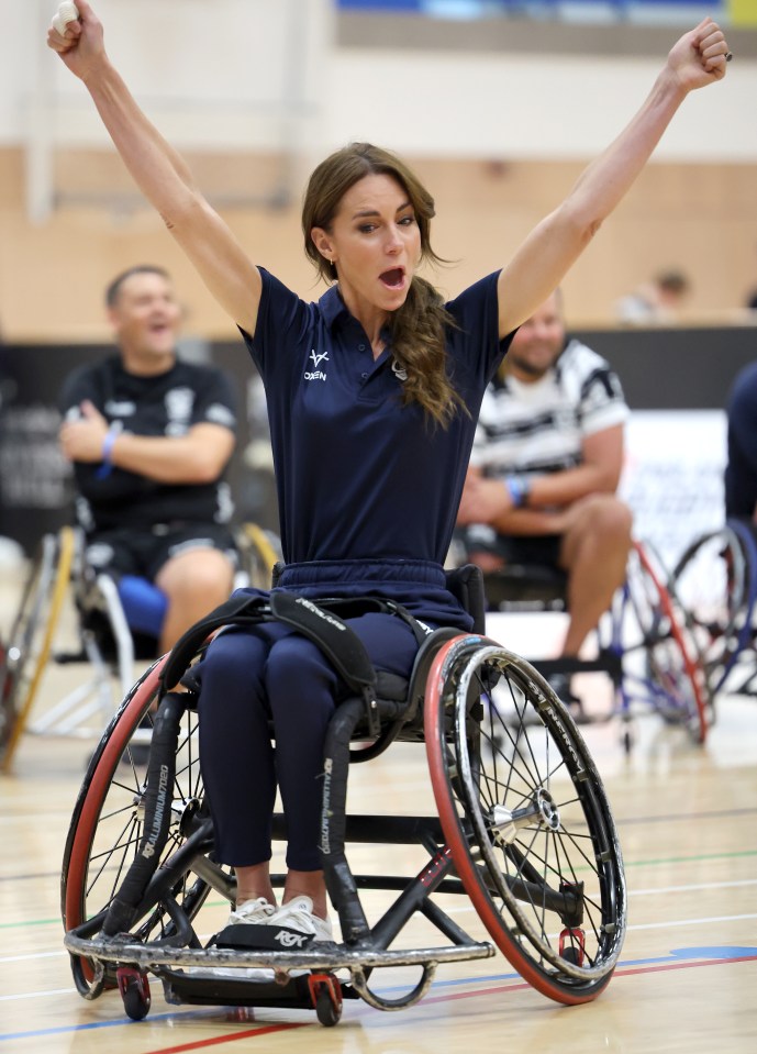 Fit and sporty Kate gets to grips with wheelchair rugby