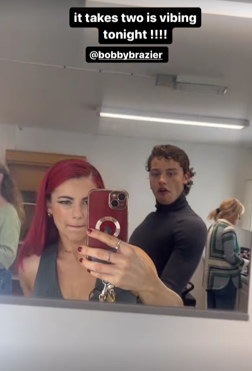 Dianne Buswell and Bobby Brazier danced together behind the scenes of It Takes Two