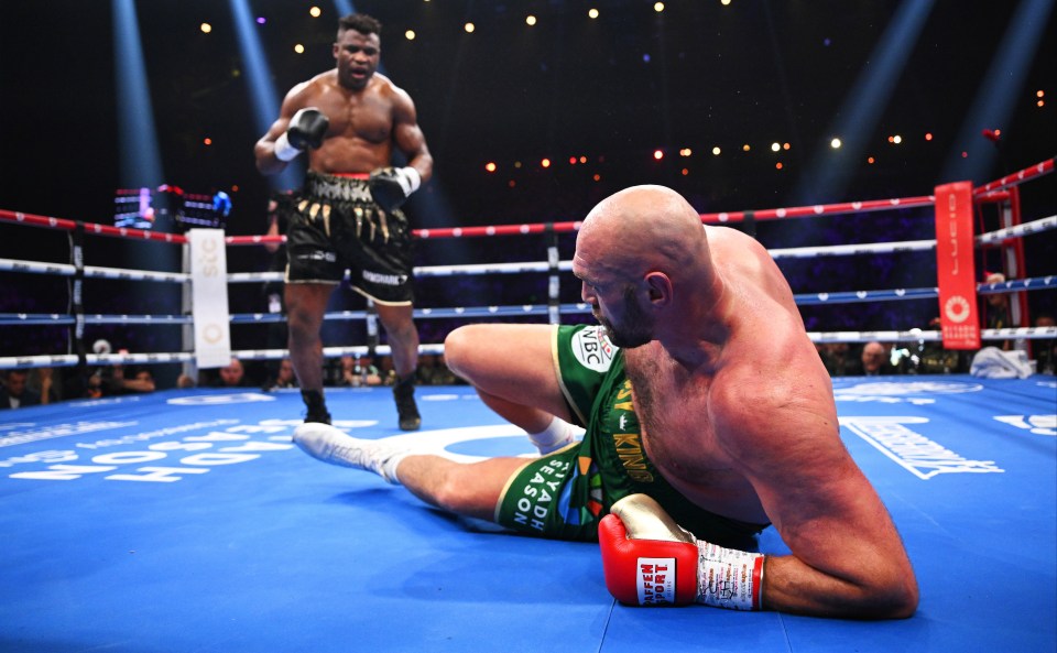 Francis Ngannou knocked Tyson Fury down in the third round of their fight